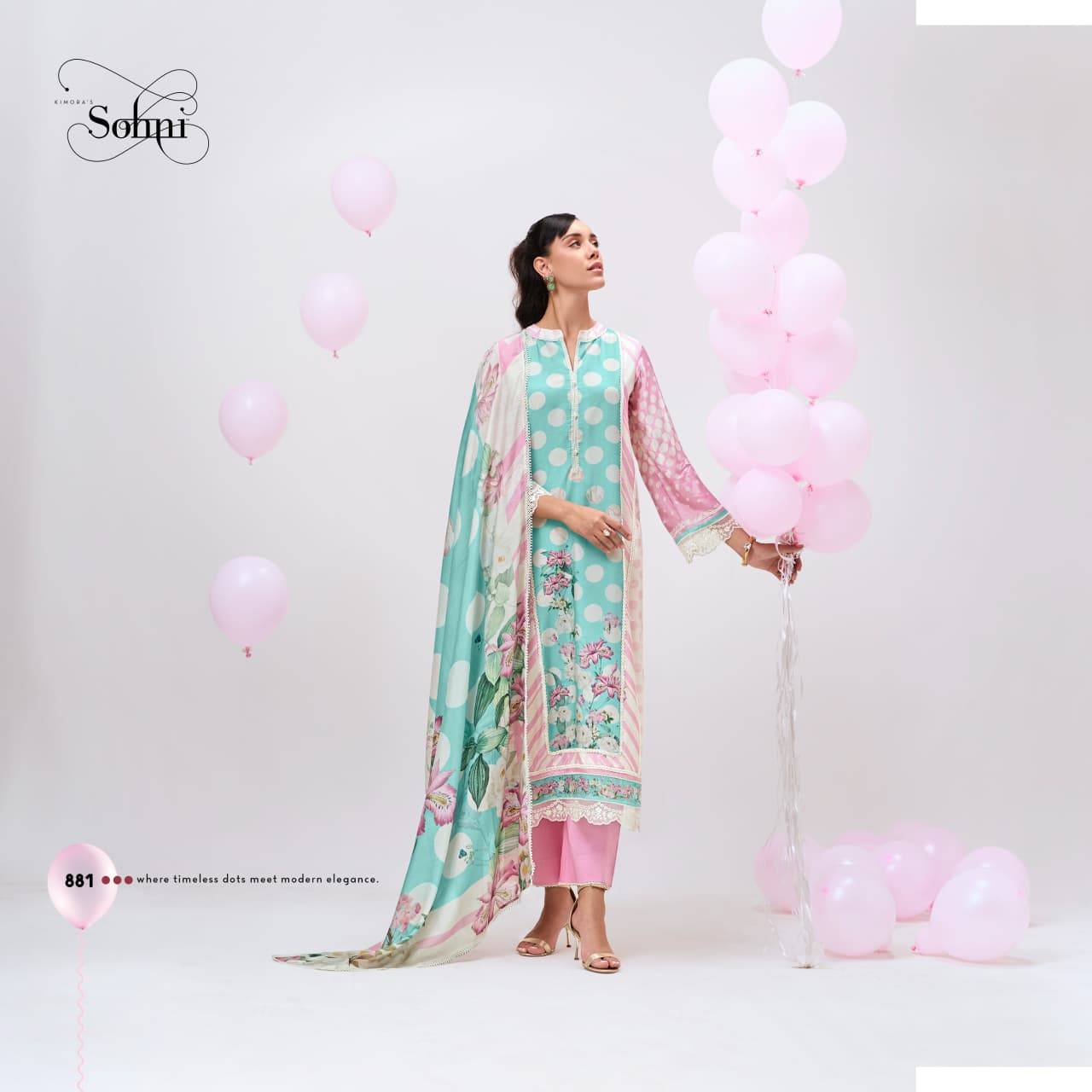 BEBO By Kimora Suit 881 TO 884 Series Stylish Beautiful Colourful Muslin Dresses At Wholesale Price